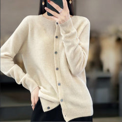 Round Neck Button Cardigan