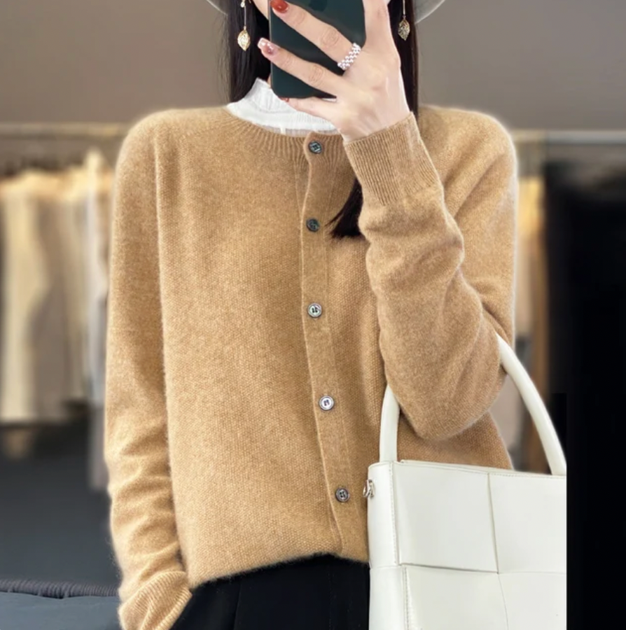 Round Neck Button Cardigan