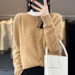 Round Neck Button Cardigan