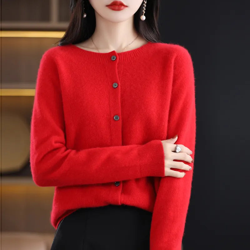Round Neck Button Cardigan