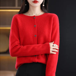 Round Neck Button Cardigan