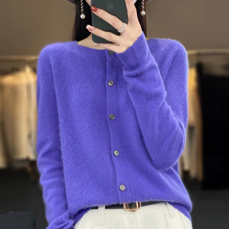 Round Neck Button Cardigan