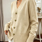 Heart Button V-Neck Cardigan