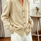 Heart Button V-Neck Cardigan