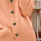 Heart Button V-Neck Cardigan