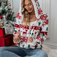 Christmas Print Fleece Hoodie