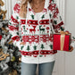 Christmas Print Fleece Hoodie