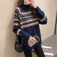 Geometric Mock Neck Jumper