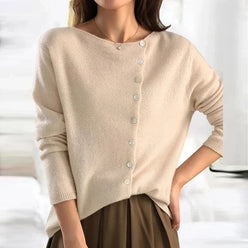 Folded Collar Button Cardigan