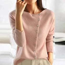 Folded Collar Button Cardigan
