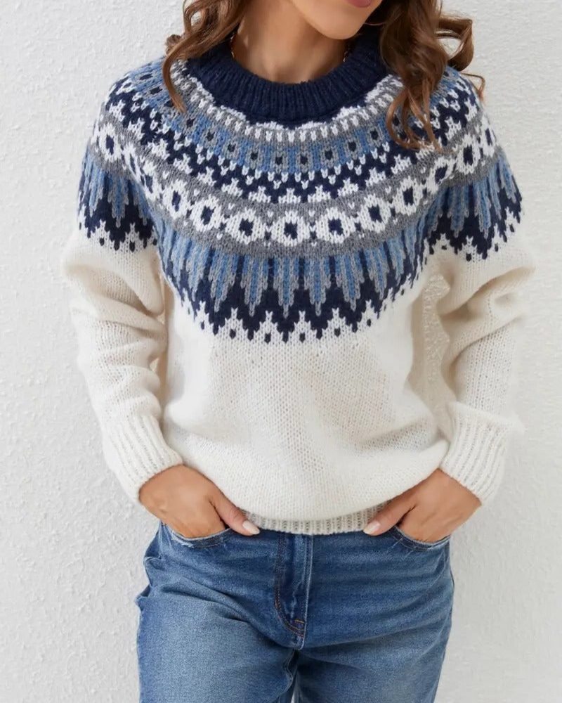 Fair Isle Yoke Crewneck Jumper