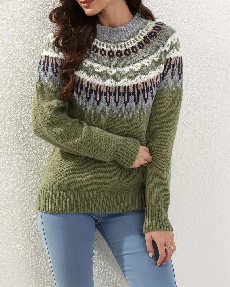 Fair Isle Yoke Crewneck Jumper