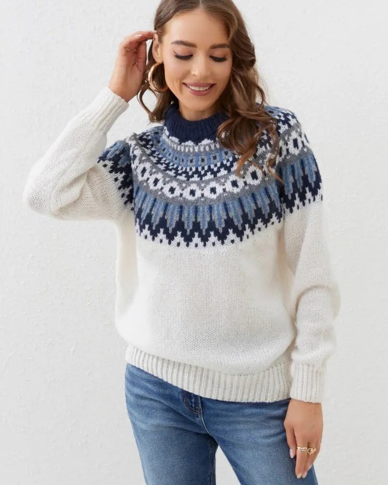 Fair Isle Yoke Crewneck Jumper