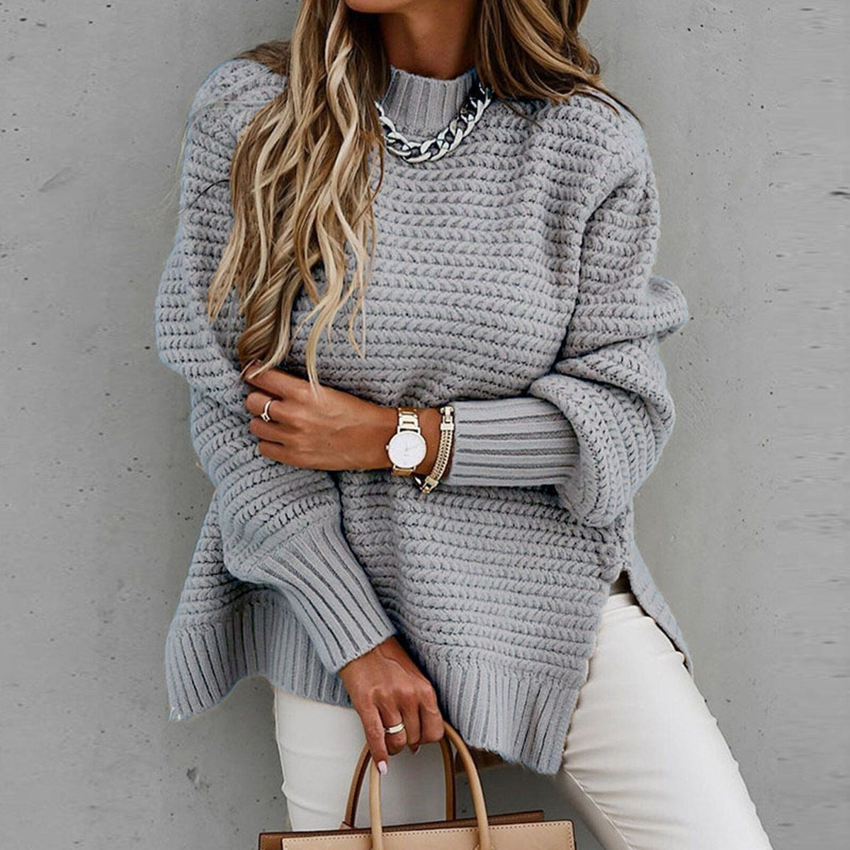 Chunky Mock Neck Jumper