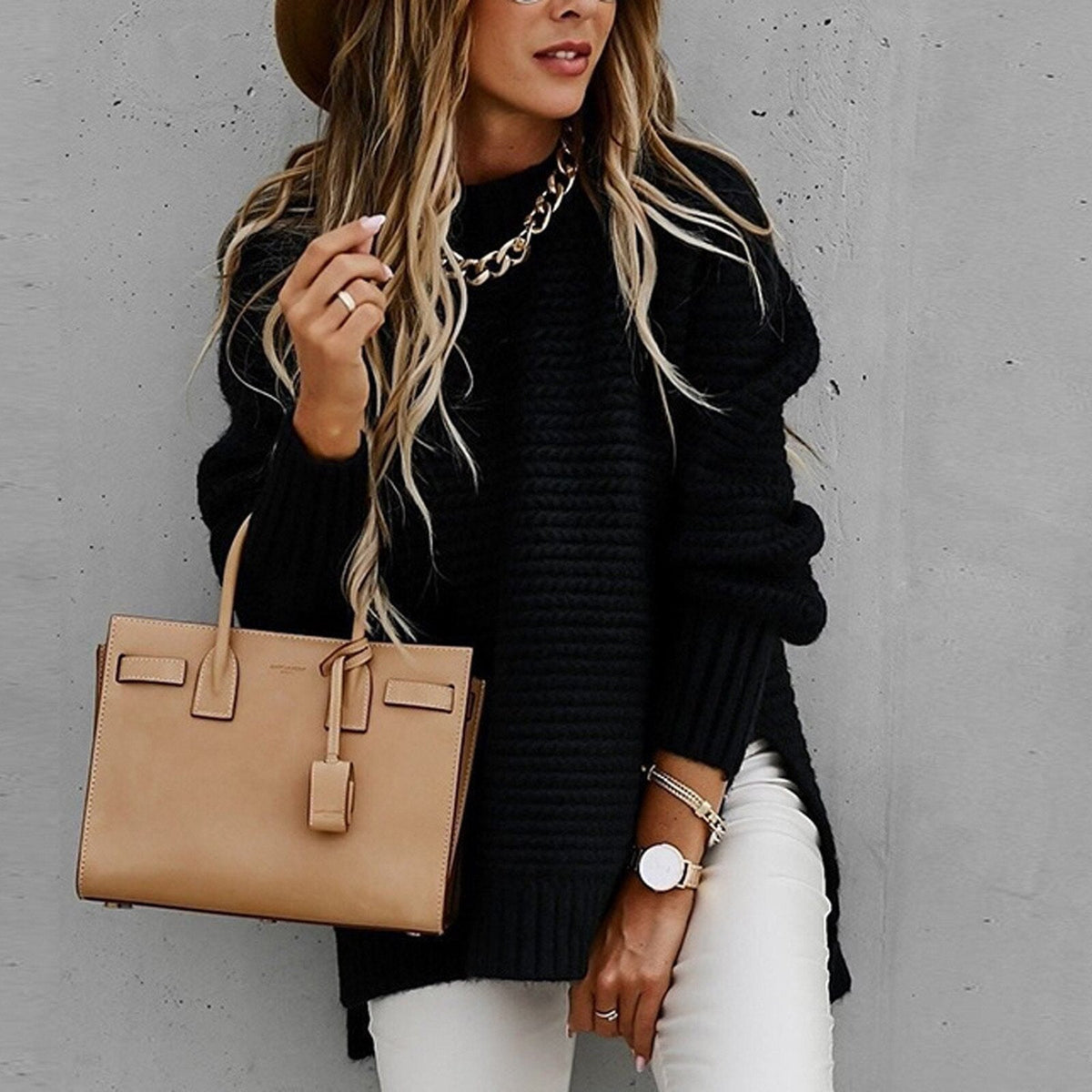 Chunky Mock Neck Jumper