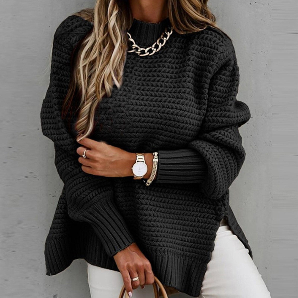 Chunky Mock Neck Jumper