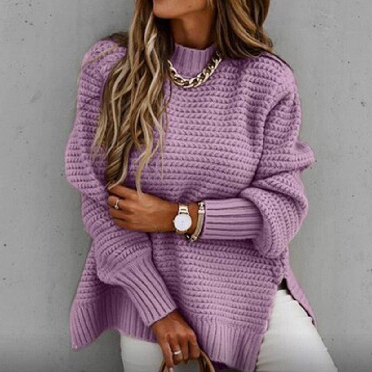 Chunky Mock Neck Jumper
