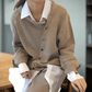 Diagonal Button Oversized Cardigan