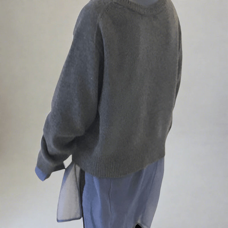 Diagonal Button Oversized Cardigan