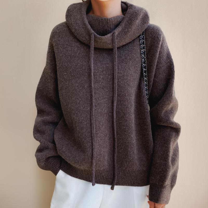 Oversized Hooded Knit Jumper