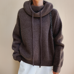 Oversized Hooded Knit Jumper