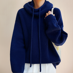 Oversized Hooded Knit Jumper