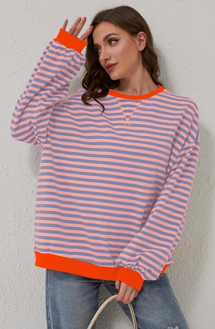 Diagonal Stripe Sweatshirt