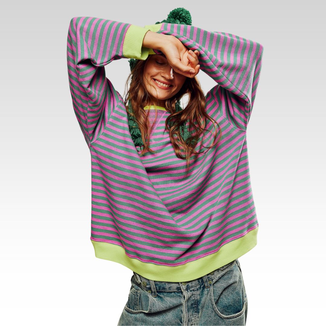 Diagonal Stripe Sweatshirt