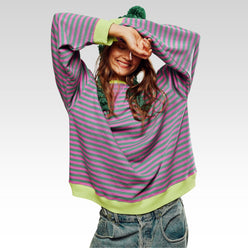 Diagonal Stripe Sweatshirt