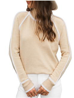 Contrast Trim Roll Neck Jumper