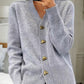 Sculpted Heart Button Cardigan