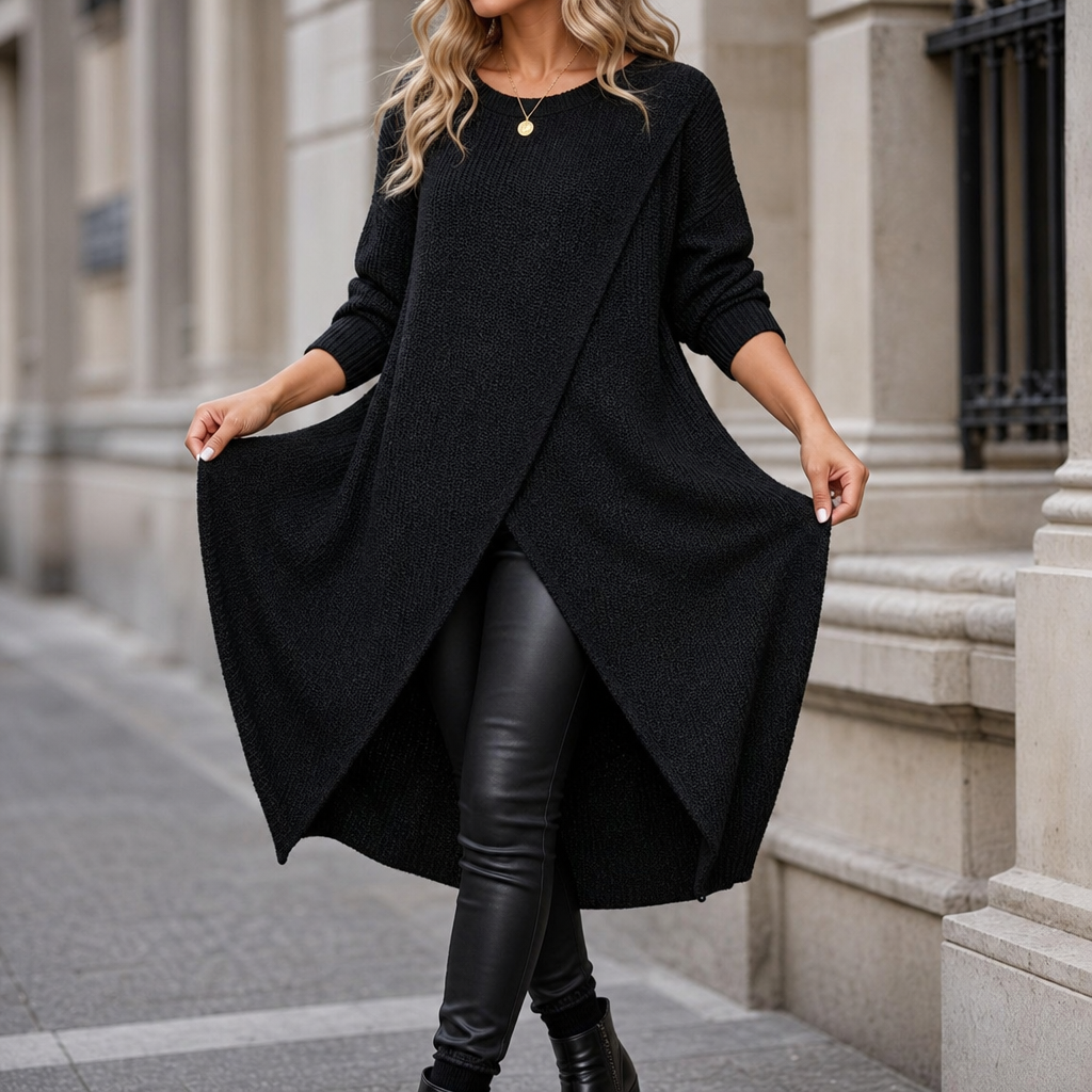 Wrap-Front Tunic Top
