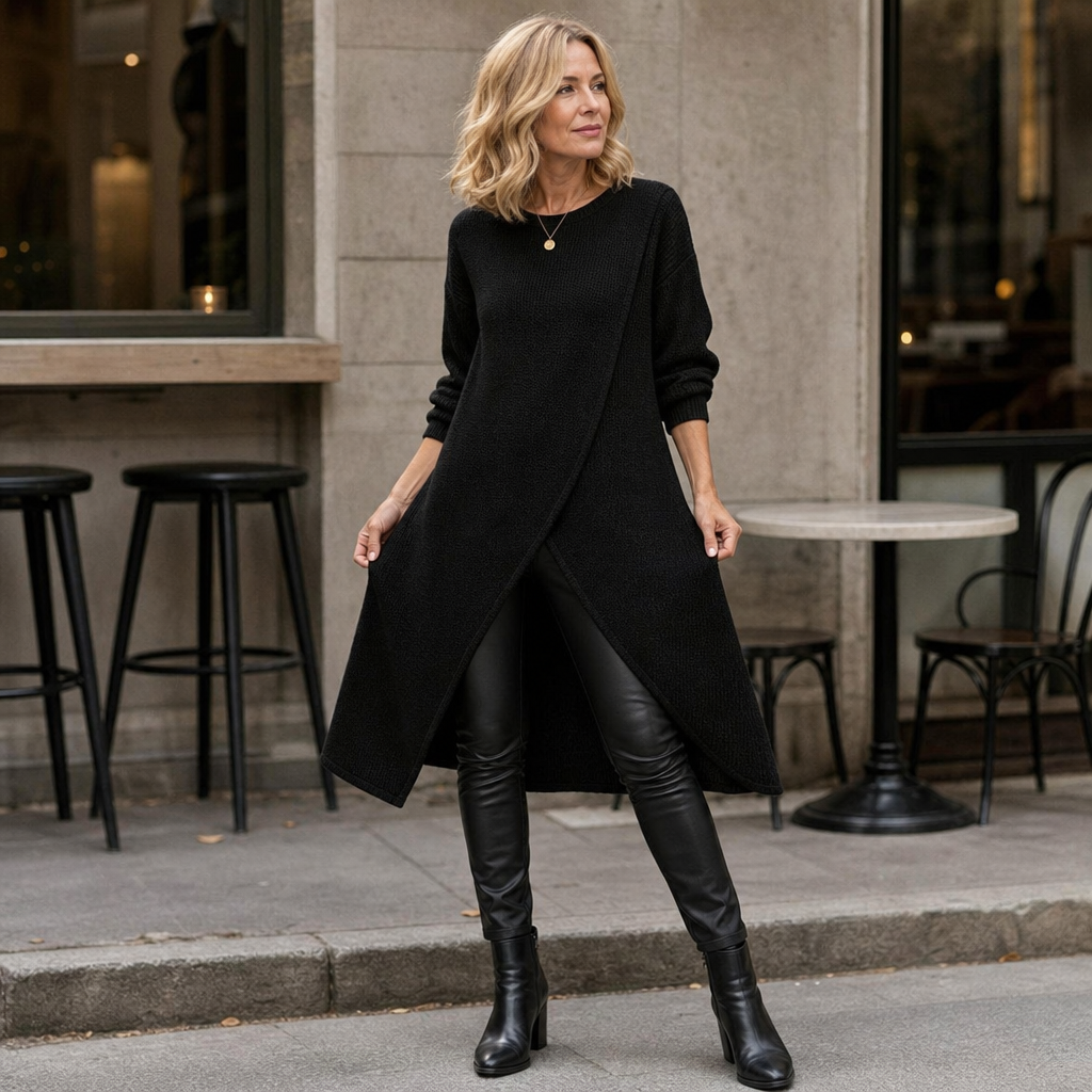 Wrap-Front Tunic Top