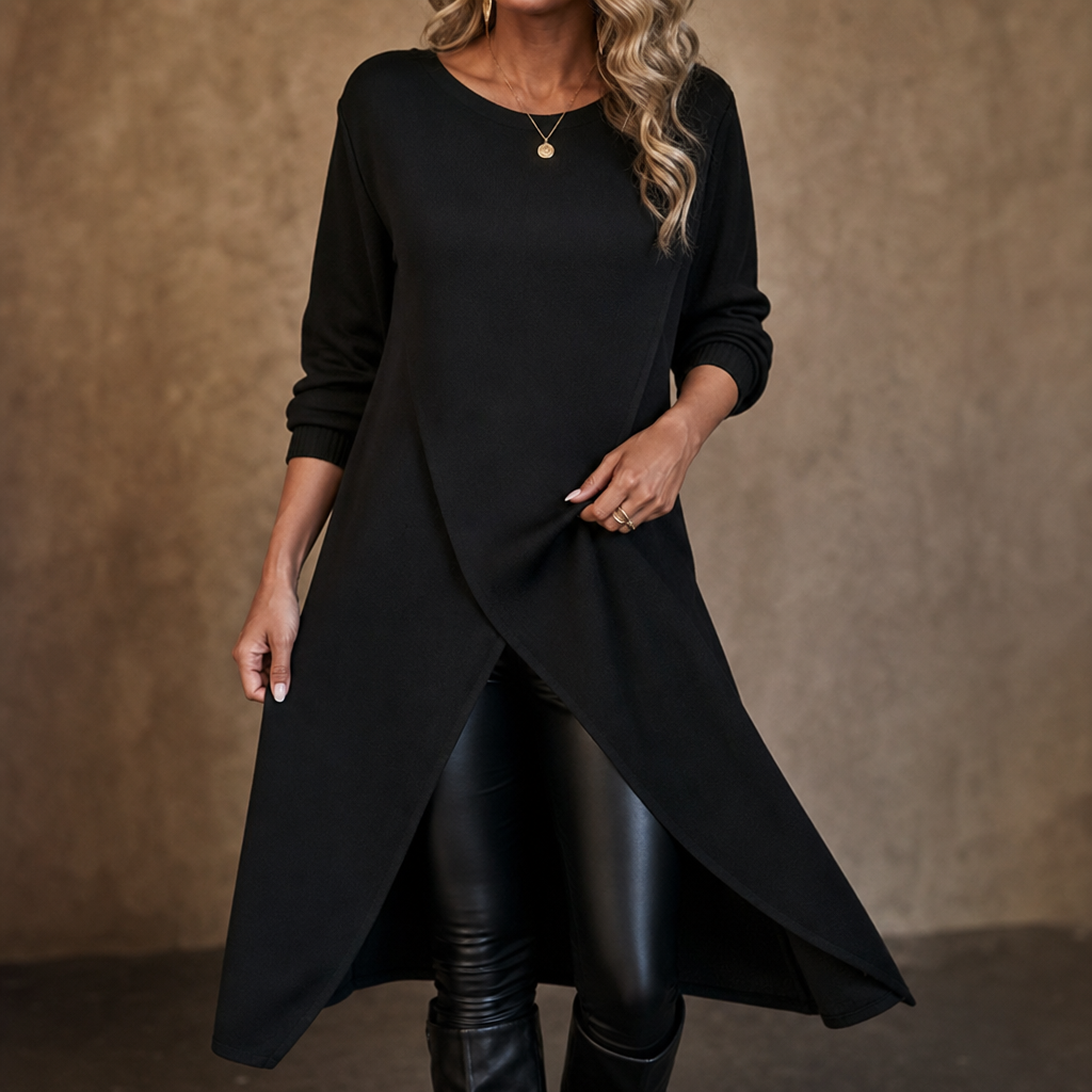 Wrap-Front Tunic Top