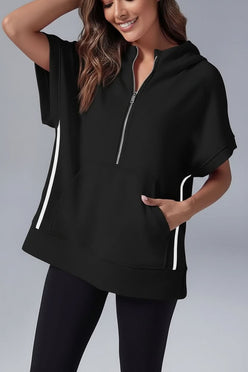 Short Sleeve Half-Zip Hoodie