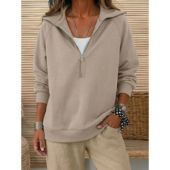 Lapel Collar Half-Zip Sweatshirt