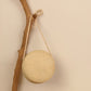 Round Straw Bag with Rope Shoulder Strap