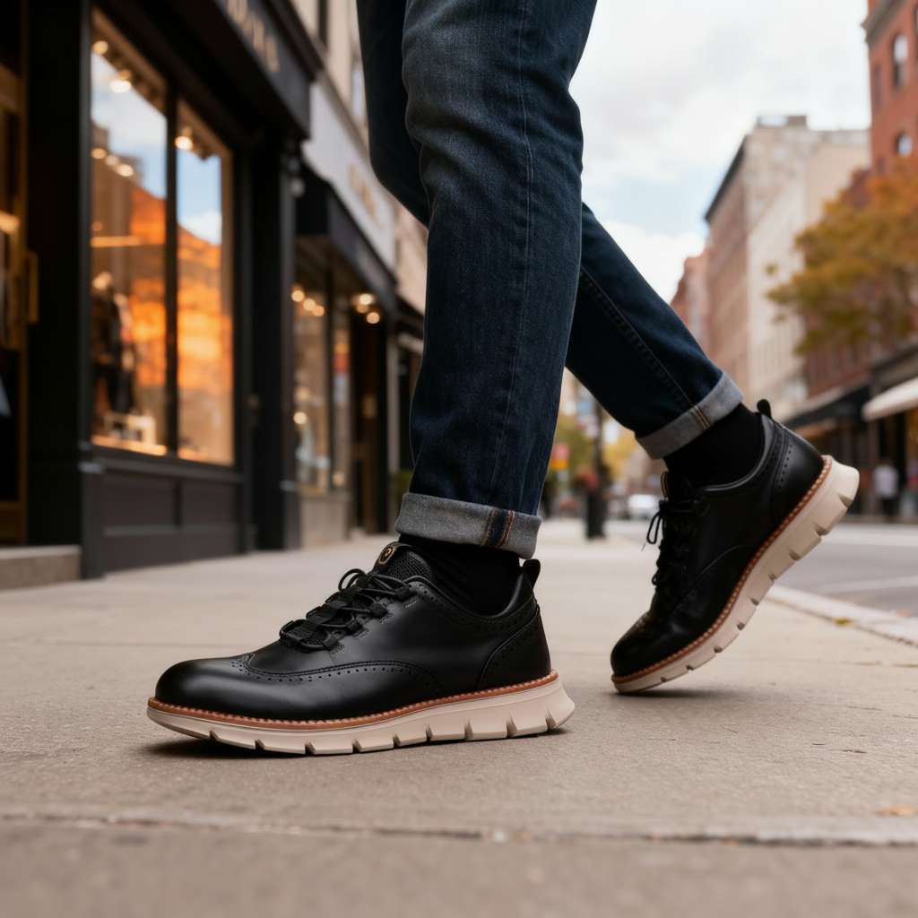 Brandon Men's Leather Brogue Sneakers