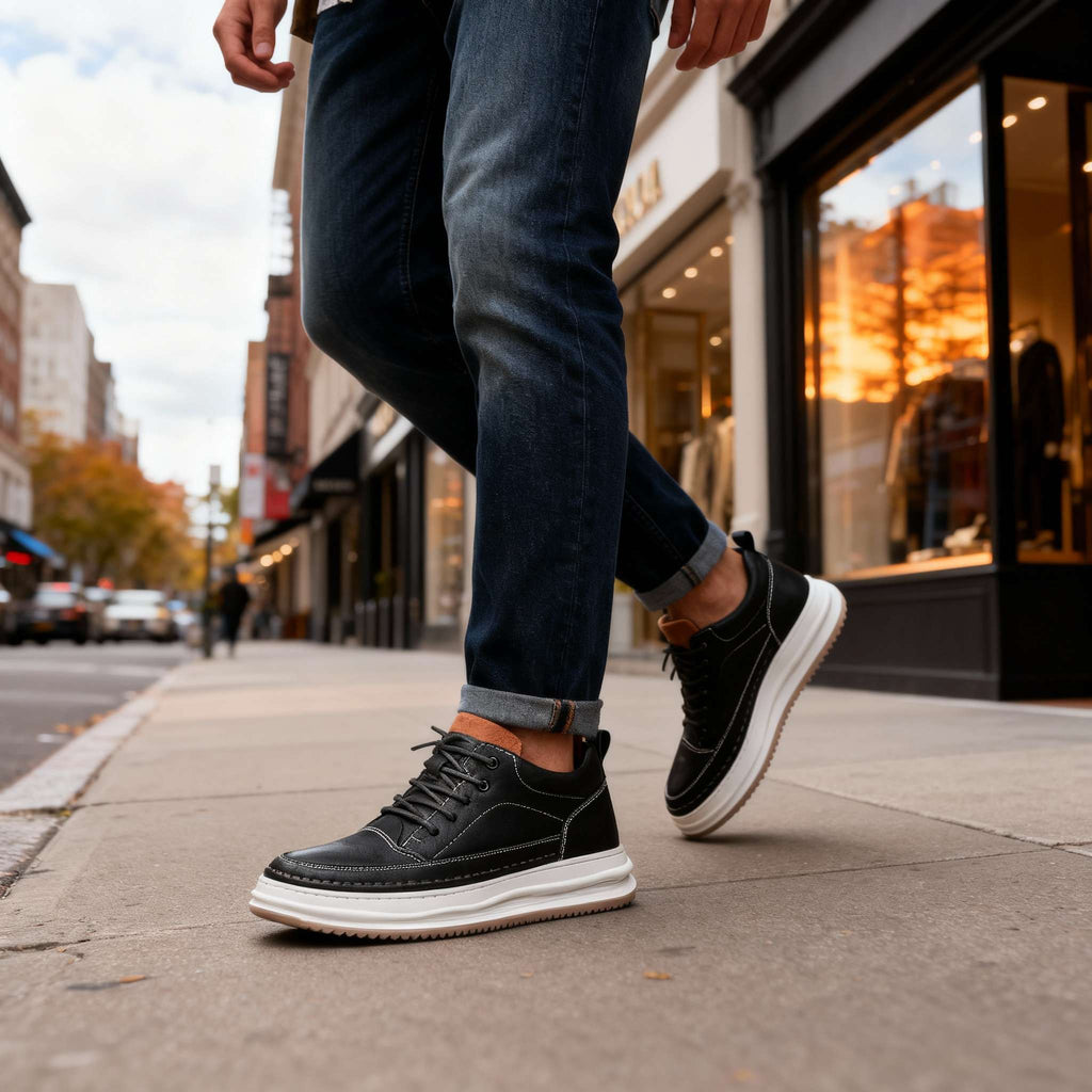 Robert Johnson Men's Textured Leather Sneakers
