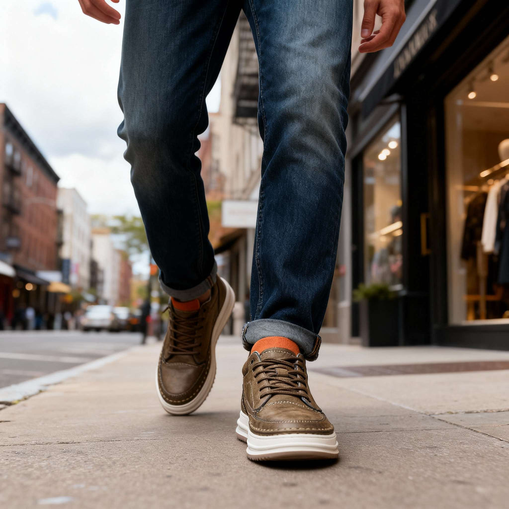 Robert Johnson Men's Textured Leather Sneakers