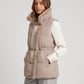 Puffer Gilet with Faux Fur Collar