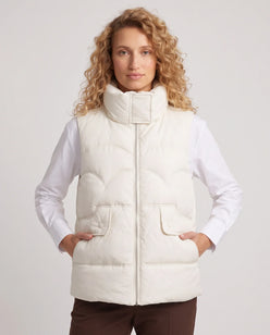 Short Quilted Puffer Gilet with Flap Pockets