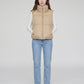 Cropped Quilted Puffer Gilet with Drawcord Hem
