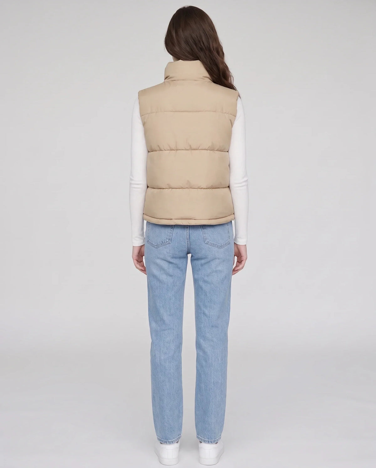 Cropped Quilted Puffer Gilet with Drawcord Hem