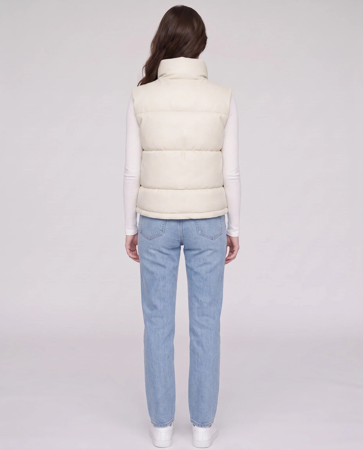 Cropped Quilted Puffer Gilet with Drawcord Hem