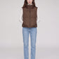Cropped Quilted Puffer Gilet with Drawcord Hem