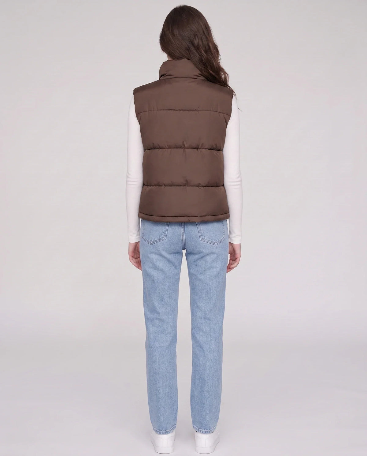 Cropped Quilted Puffer Gilet with Drawcord Hem