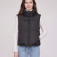 Cropped Quilted Puffer Gilet with Drawcord Hem