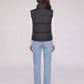 Cropped Quilted Puffer Gilet with Drawcord Hem