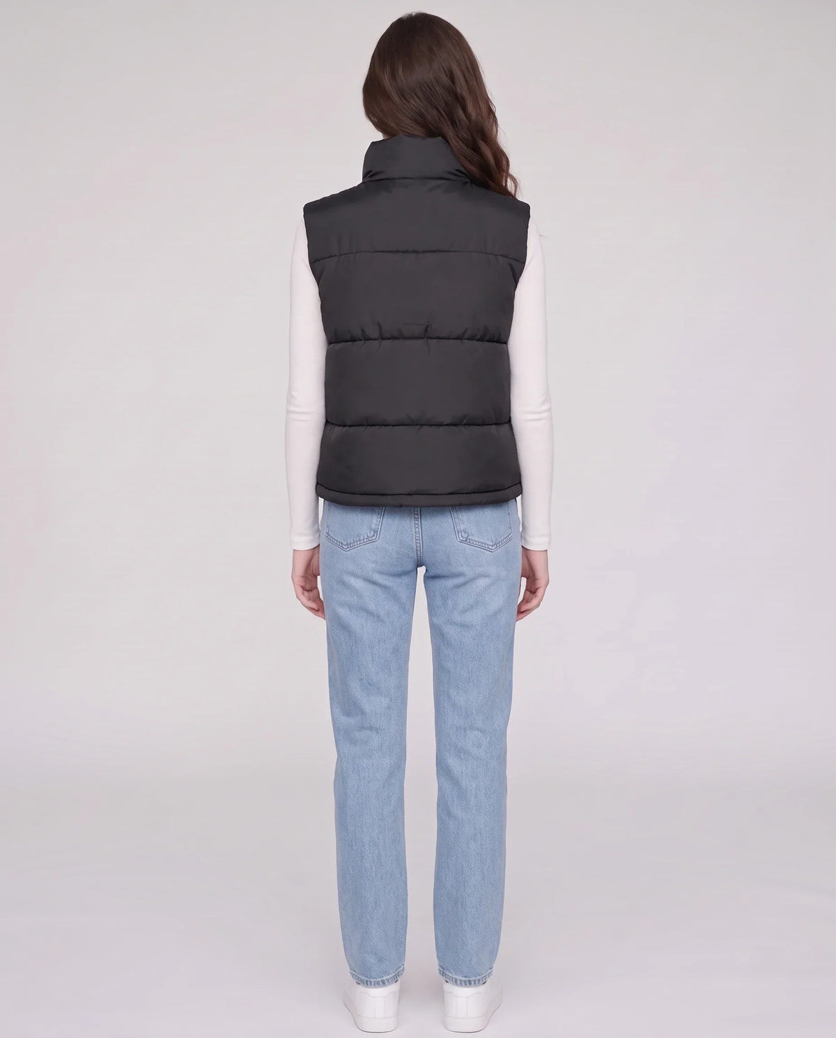 Cropped Quilted Puffer Gilet with Drawcord Hem
